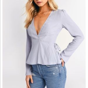 Light greyish lavender wrap top - worn once